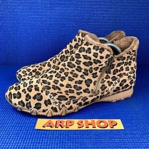 SKECHERS BIKER EARTHY CHIC Women`s Size 11 Leopard Print Bootie 158284